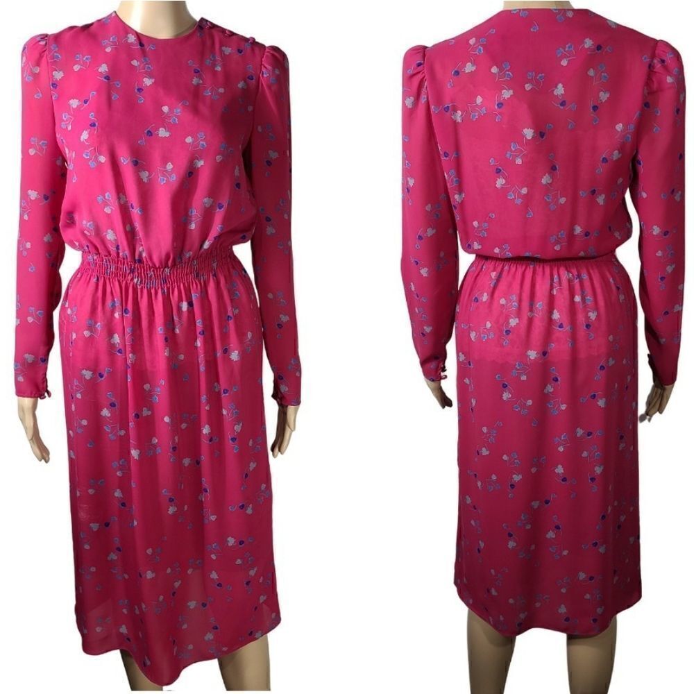 Alison Peters Pink and Blue Floral Vintage Dress